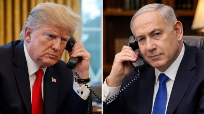 Inside the dramatic Trump–Netanyahu call that exposed a rift over Iran war (Photo- AI Generated) trump netanyahu