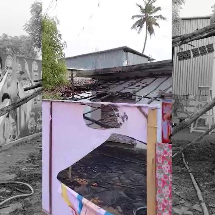 TVK office set on fire in Tamil Nadu, CCTV shows 2 men getting off bike at site