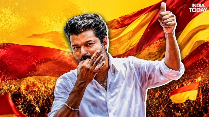 Vijay's TVK won 108 out of the 234 seats in Tamil Nadu Assembly, falling 10 short of the majority mark of 118. (Photo: ITG) TVK Vijay