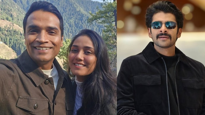 Twisha Sharma with husband Samarth (L)/ Her co-star Deekshit Shetty Twisha Sharma's co-star, director react as SIT probes actor's death in Bhopal