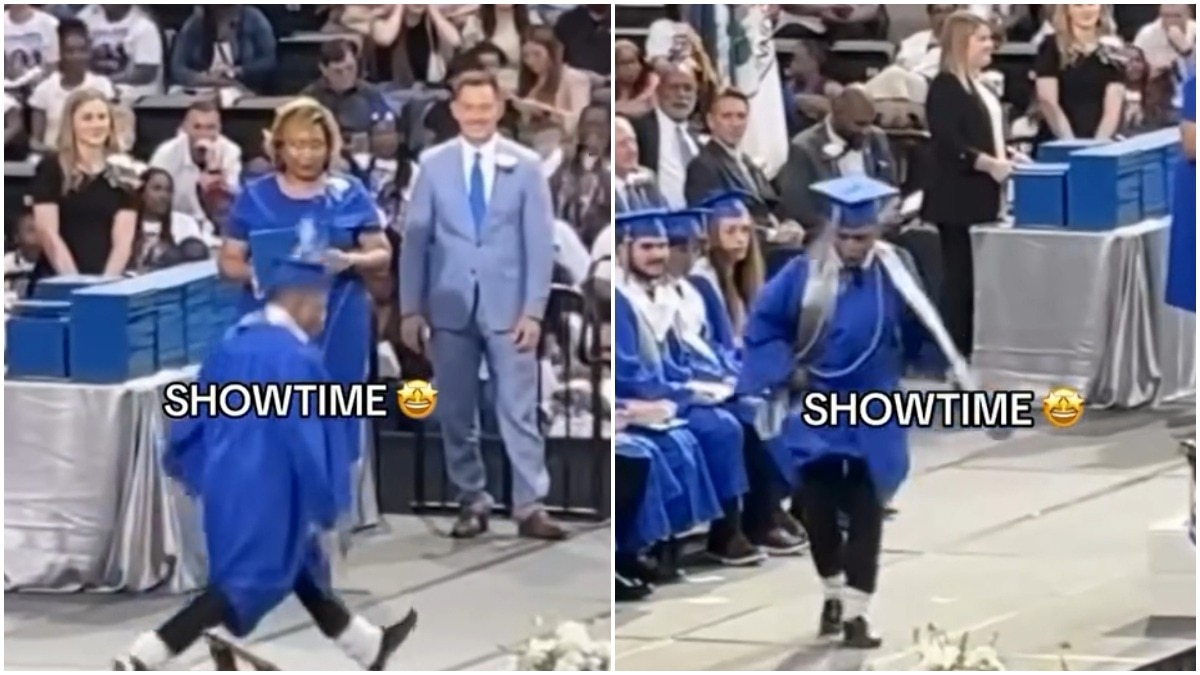 Student's Michael Jackson-inspired Moonwalk wins the internet, again. Must watch