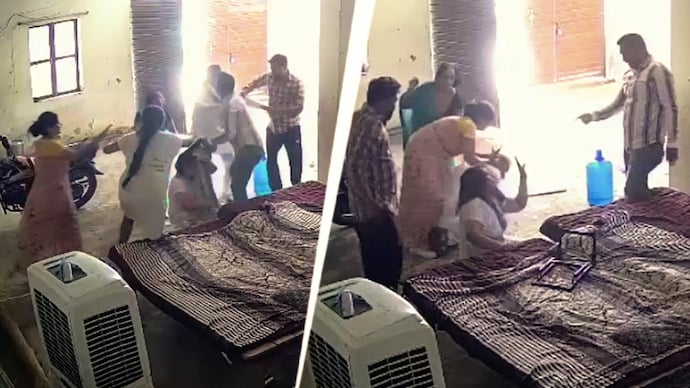 A police team reached the spot and shifted the injured leader to the district hospital. (Screengrab) UP SP women's chief assaulted