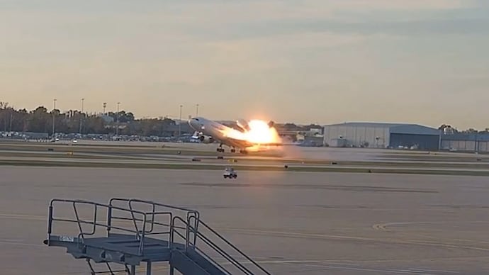 UPS Flight 2976 crashed moments after take off from Louisville airport on November 4, 2025. (Screengrab) UPS Flight 2976