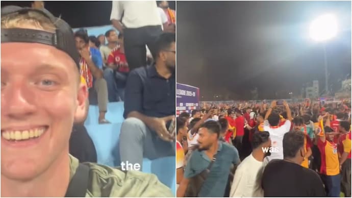 An US vlogger was ecstatic after watching a footbal match in Kolkata. (Photo: Instagram) US