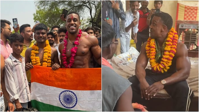 US influencer Ashton Hall is on his India tour and locals can't get enough of him. (Photo: Instagram) us influencer