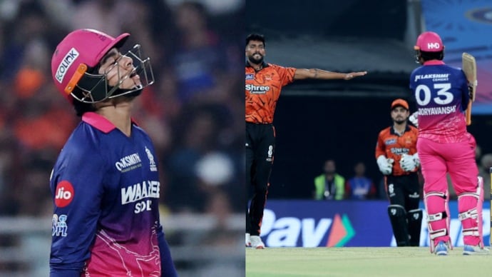Vaibhav Sooryavanshi got out for 97 after facing just 29 balls vs SRH in Eliminator in Mullanpur (Reuters Photo) Vaibhav Sooryavanshi