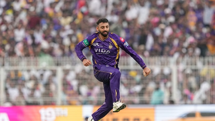 Varun Chakravarthy was the star of KKR's win over SRH in Hyderabad (PTI Photo) Varun Chakravarthy