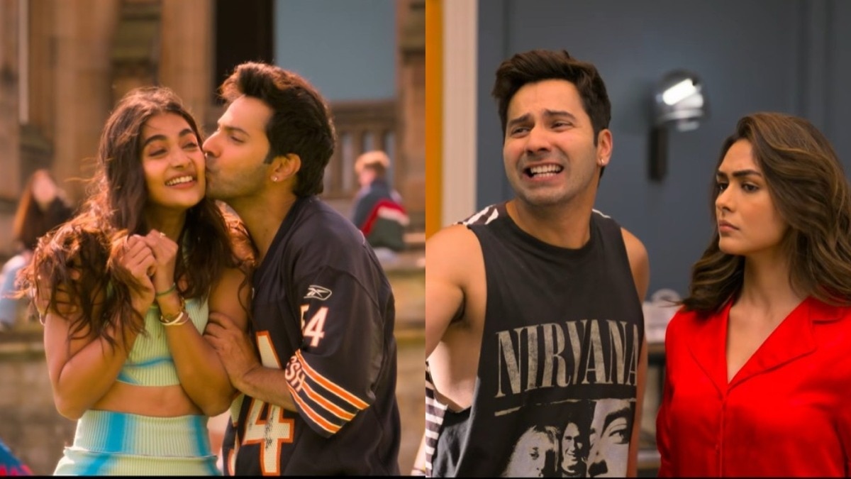 A picture of Varun Dhawan, Pooja Hegde, Mrunal Thakur from Hai Jawaani Toh Ishq Hona Hai
