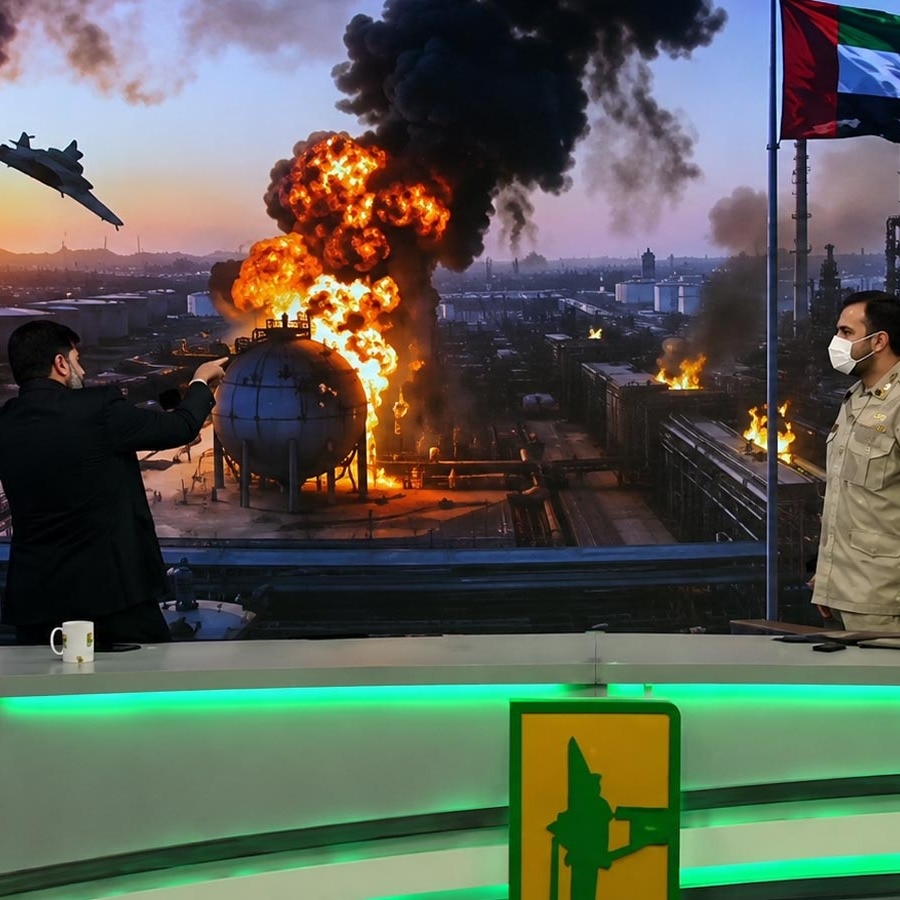 Video: Iranian TV presenter shoots at UAE flag during live rifle demo