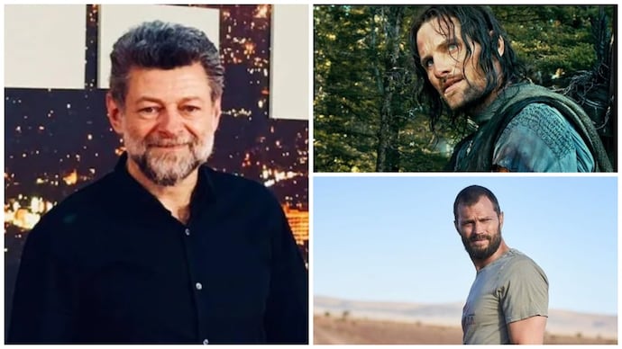 Andy Serkins (left) Viggo Mortensen (top right) is replaced by Jamie Dornan (bottom right) in The Hunt for Gollum. What was Viggo Mortensen's reaction to Jamie Dornan's Aragorn casting in The Hunt for Gollum?