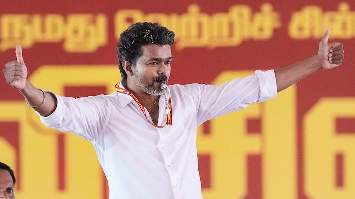 Vijay's TVK made blockbuster debut in the recently-concluded Tamil Nadu polls. (PTI photo) Vijay's TVK made blockbuster debut in the recently=concluded Tamil Nadu polls. (PTI photo)