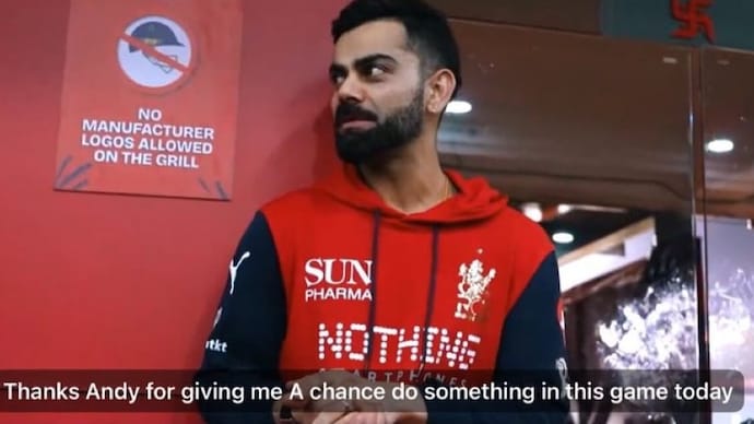 Virat Kohli adreessed the team in a post-match chat. (Image: Screengrab/RCB) Virat Kohli