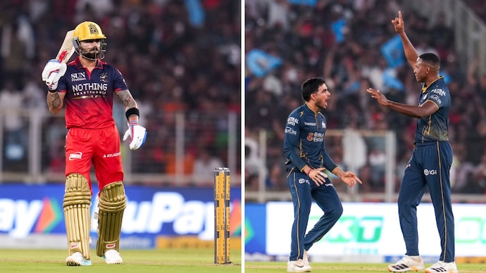 Virat Kohli and Kagiso Rabada delivered a fiery battle in Ahmedabad. (Image: PTI) Virat Kohli and Kagiso Rabada