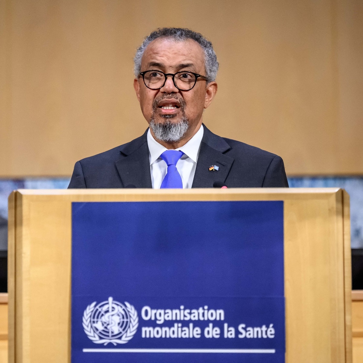 WHO Director-General Tedros Adhanom Ghebreyesus delivers a speech at the opening of the 79th World Health Organization (WHO) assembly in Geneva