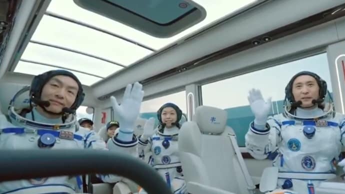 An image of members of the crew that flew aboard Shezhou-23 from China. (Photo: X/@ChinaMilBugle) Why has China sent three astronauts to live in space for a year?