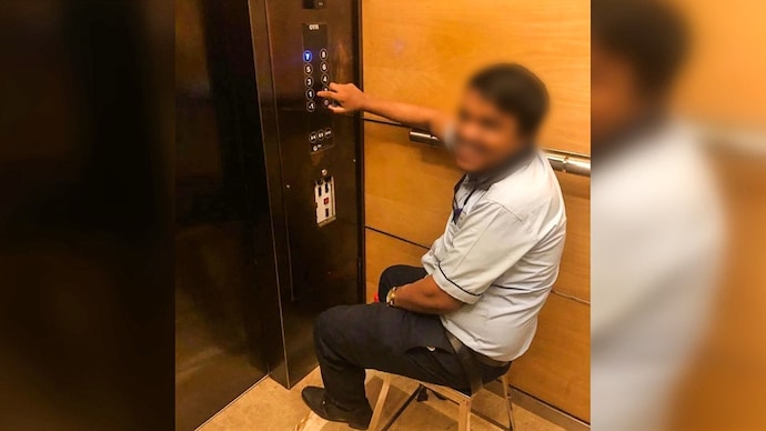 X user mocks lift operator for doing the 'dumbest job in the world', gets blasted (Photo: Gabbar/X) lift operator