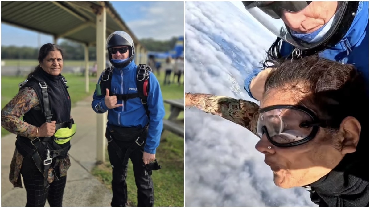 73-year-old woman ticks skydiving off her bucket l