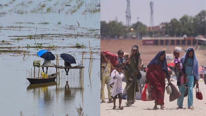 A divided sky on June 28 as the monsoon drenches the east while the north-west stays dry and hot. (Photo: PTI)