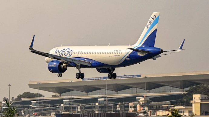 An IndiGo aircraft makes a landing at Patna's Jay Prakash Narayan International Airport. (PTI image for representation)