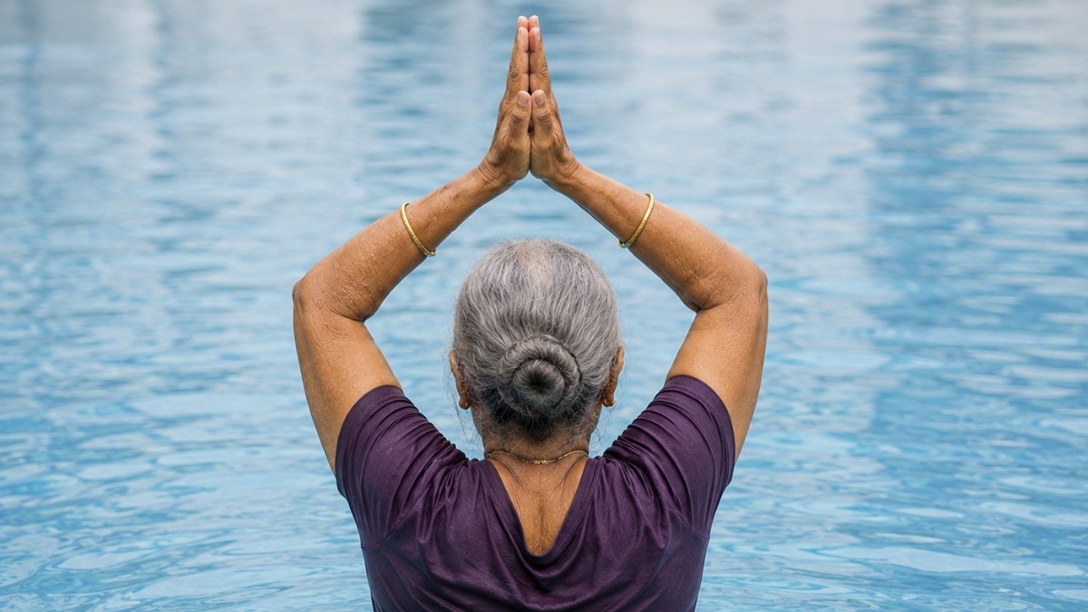 At 78, retired Kerala nurse proves age is just a number with aqua yoga