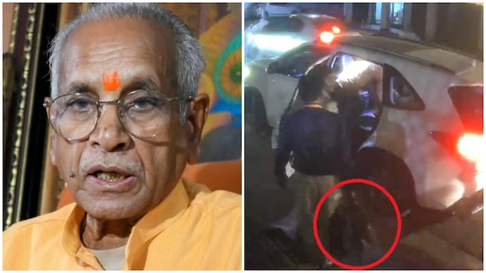 Police personnel allegedly escorted accused Avinash Shukla towards a white vehicle after taking him into custody.