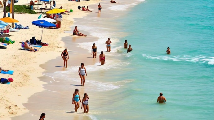 Planning a holiday? Going shirtless away from beaches could cost you a fine in some cities, where local public decency and dress-code rules apply to tourists and residents alike. (Photo: AI-Generated representational image) Pristine beaches in the Bahamas attract a significant number of tourists.