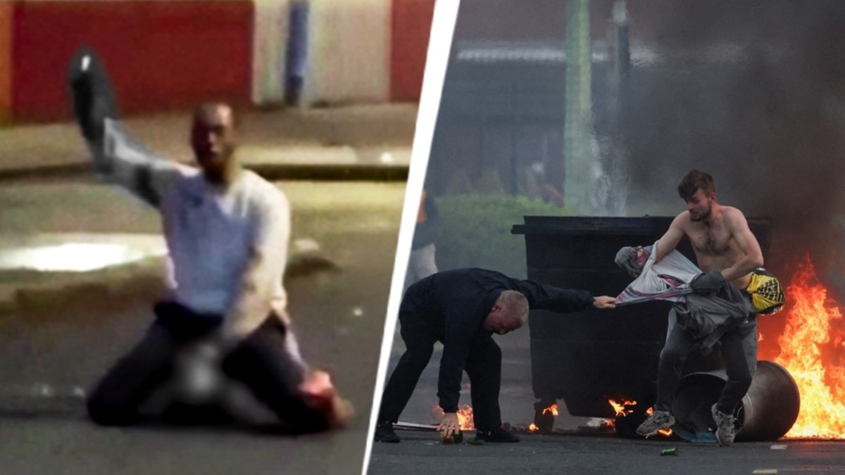 He's trying to cut off his head: Belfast burns aft