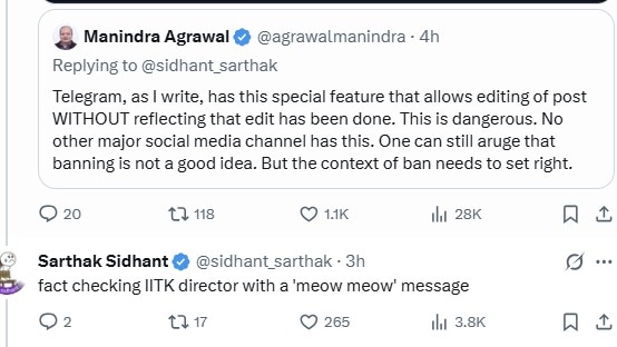 CBSE whistleblower teens fact-check IIT Kanpur director over Telegram ban