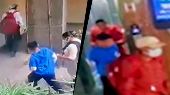 CCTV footage has now surfaced showing the three accused, a couple and their minor son, entering the residential building in East Delhi where the murder took place. CCTV footage has now surfaced showing the three accused, a couple and their minor son, entering the residential building in East Delhi where the murder took place.