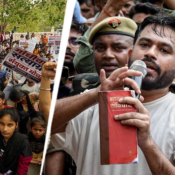 Thousands protest in Lucknow over NEET exam mess, Cockroach Party chief joins