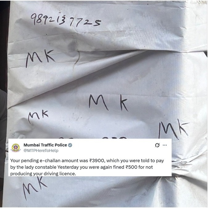 Mumbai woman claims traffic cop threatened Rs 14,000 fine. Police responds
