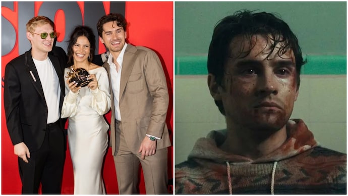 Kari Barker, Inde Navarrete and Michael Johnston at the Obsession premiere. (Photo: (L) IG/ObsessionTheMovie, (R) IMDb) curry barker