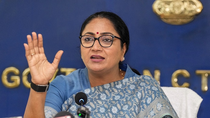 Delhi Chief Minister Rekha Gupta. (Image: PTI) Delhi Chief Minister Rekha Gupta