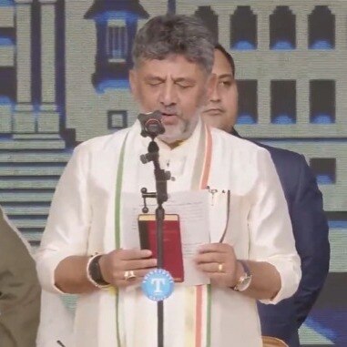DK Shivakumar takes oath as Karnataka CM with Constitution in hand