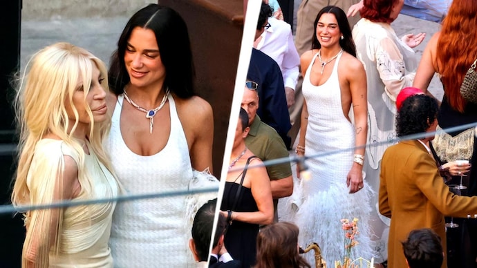 Leather Feathers And Diamonds Dua Lipa s Sicily Bridal Look Turns leather-feathers-and-diamonds-dua-lipa-s-sicily-bridal-look-turns