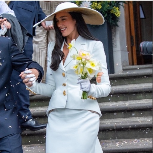 Dua Lipa said ‘I do’ in a Schiaparelli skirt suit, not a wedding gown