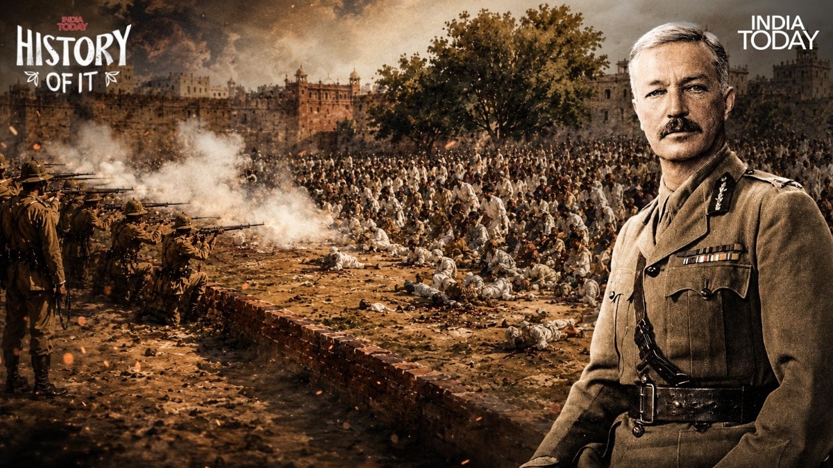 Dyer led roughly 50 soldiers into Jallianwala Bagh and ordered them to fire 1,650 rounds at a crowd of thousands. (Image: India Today)