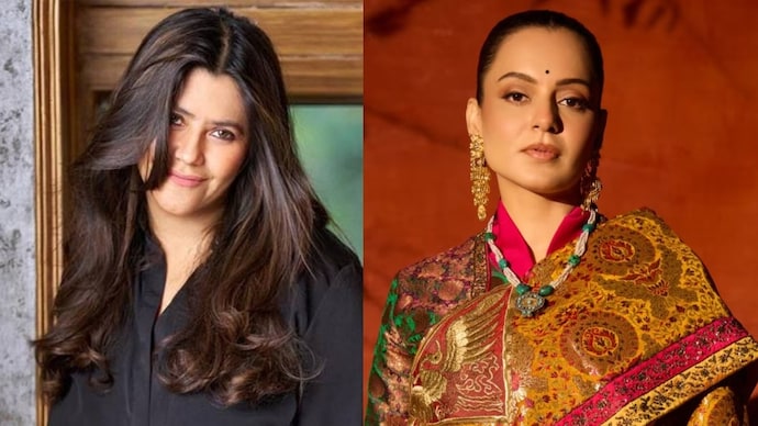 Ektaa Kapoor (L) shares why Kangana Ranaut (R) is not hosting Lock Upp.