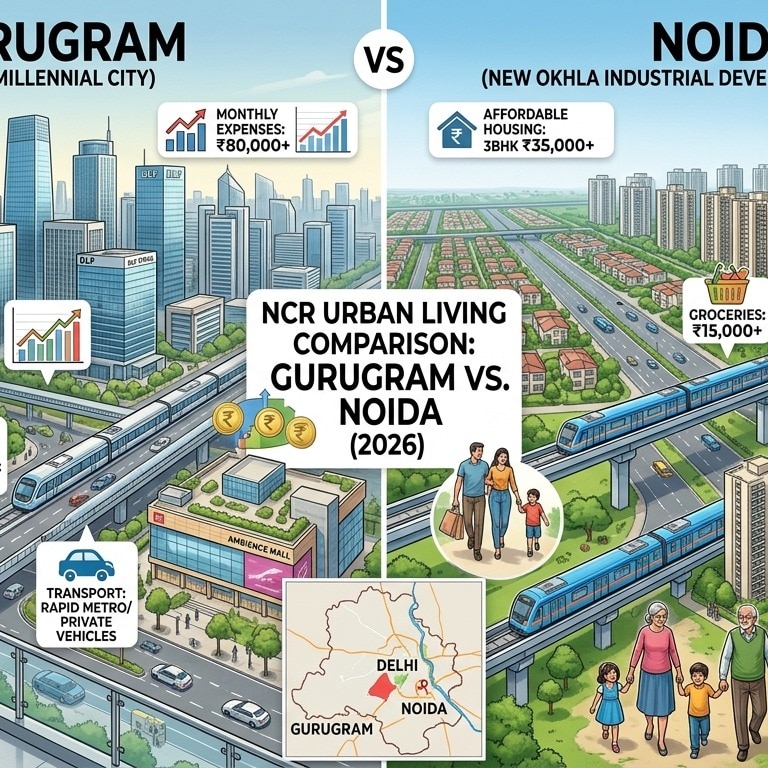 Gurugram vs Noida cost of living: Where can you save more in 2026?
