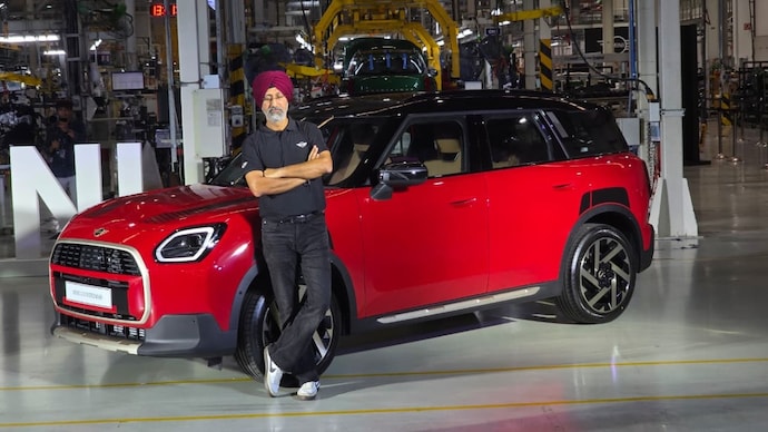 Hardeep Singh Brar, President and CEO, BMW Group India with the Mini Countryman C.