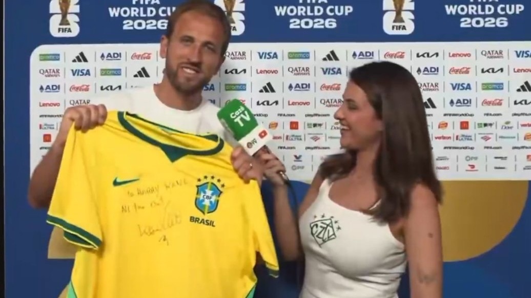FIFA World Cup 2026: England’s Harry Kane receives iconic gift from Ronaldo Nazario, poses with signed Brazil jersey
