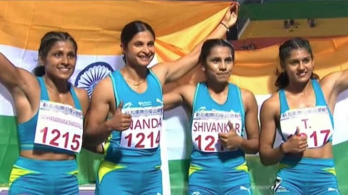 India 4x100m relay team won gold in Asian Relay Championships