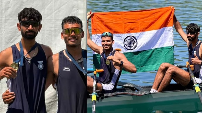 Two Indian army-men have created history in World Rowing Cup. (Photo: Indian Army/X) India rowing