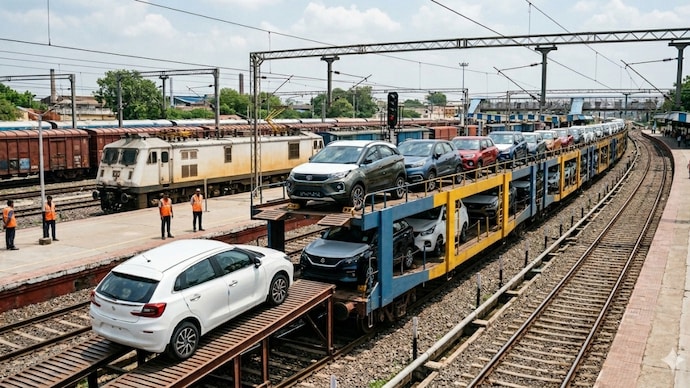 Indian Railways allows vehicle owners to transport cars across India through its parcel service. Here's everything you need to know about costs, documents, booking and transit times. (AI generated image)