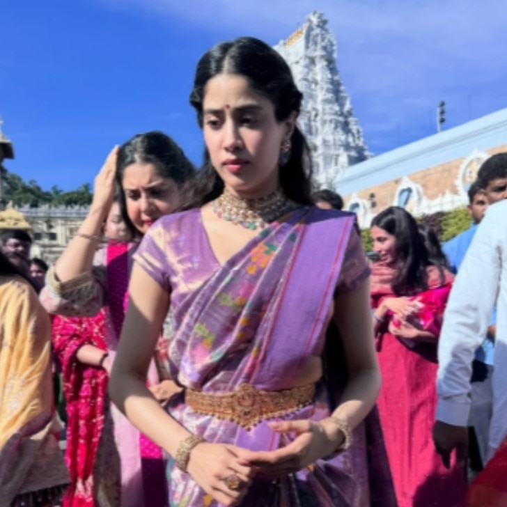 Watch: Janhvi Kapoor marks Peddi release with a visit to Tirupati temple