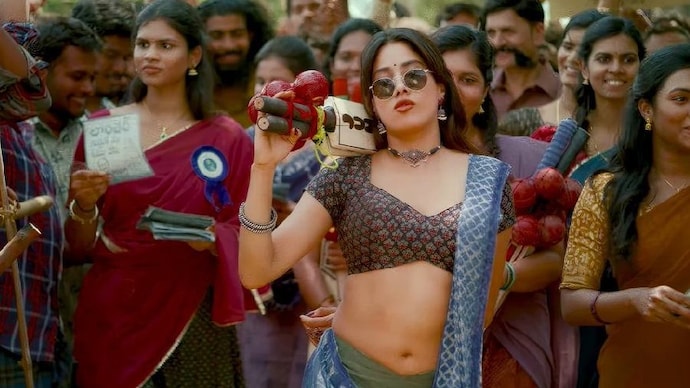 Janhvi Kapoor as Achiyyamma in a still from Peddi Janhvi Kapoor