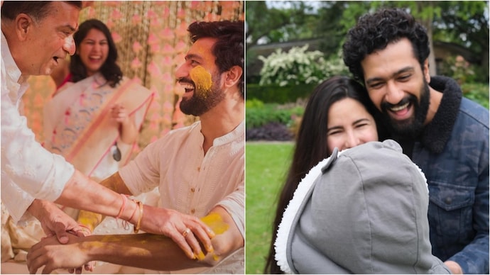 (Left) Sham Kaushal spoke about his family life, including grandson Vihaan, son Vicky Kaushal and daughter-in-law Katrina Kaif. (Credit: Instagram/@vickykaushal) Katrina Kaif, Vicky Kaushal
