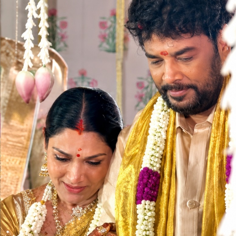 Actor Khushbu tears up as daughter gets married, holds husband Sundar C in joy
