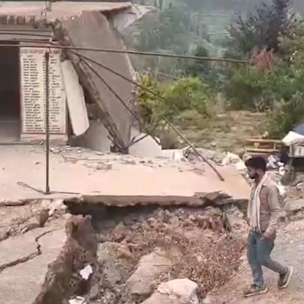 Land subsidence damages houses in Jammu and Kashmir’s Rajouri
