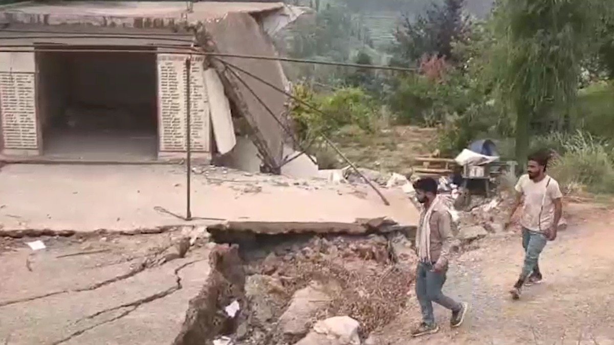 Land subsidence damages houses in Jammu and Kashmir's Rajouri
